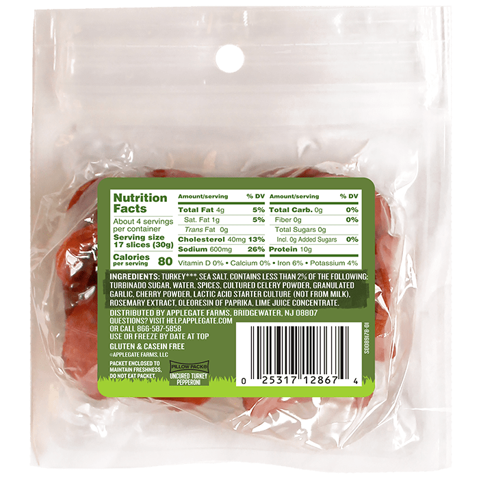 Products Traditional Italian Applegate Naturals Turkey Pepperoni